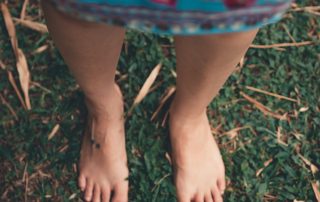 barefoot on grass